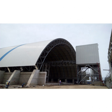 Structure de toiture de toiture d&#39;espace de rangement de charbon en acier galvanisé préfabanisé Structure